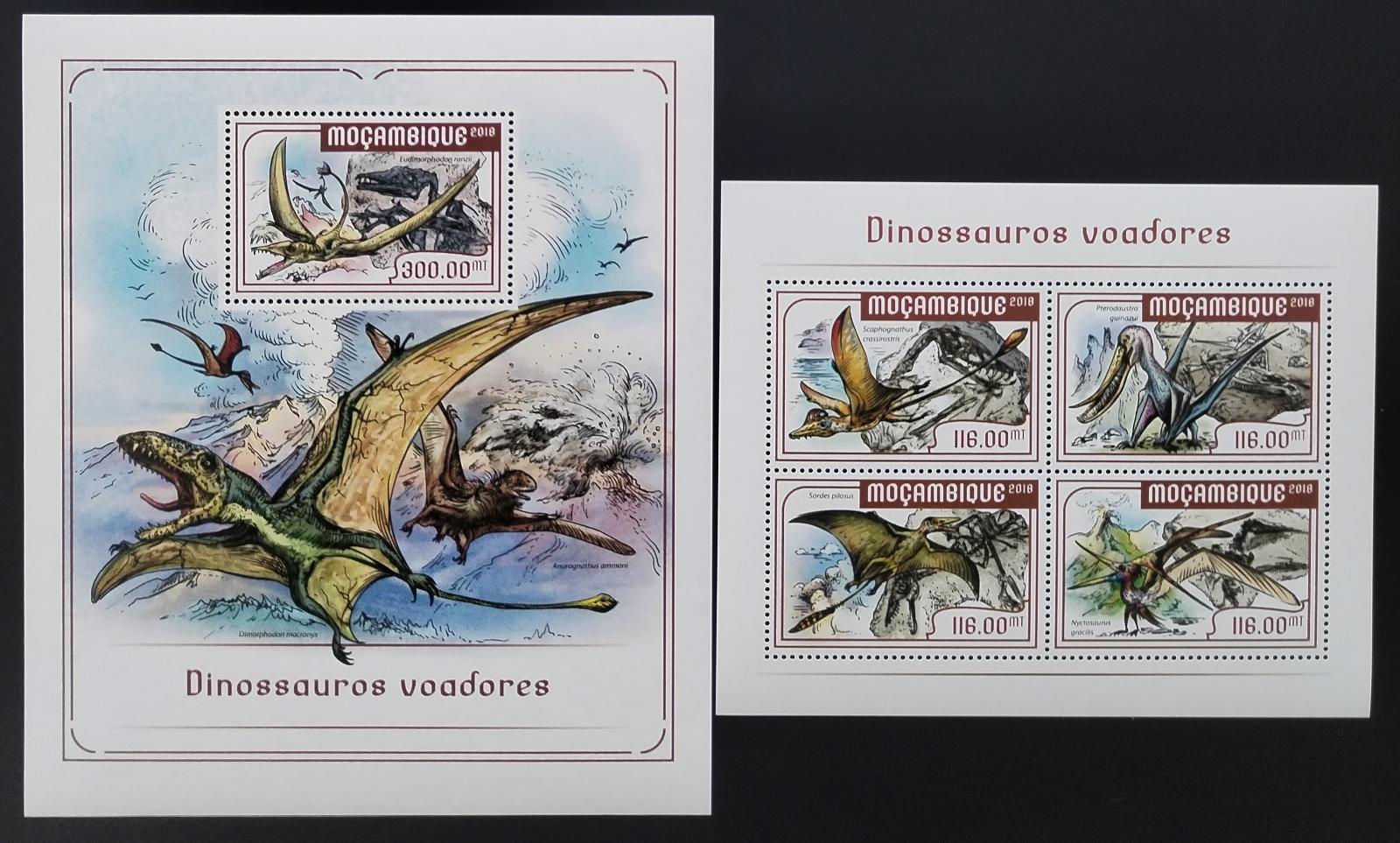 Mozambik 2018 Létající dinosauři a ještěři pravěku