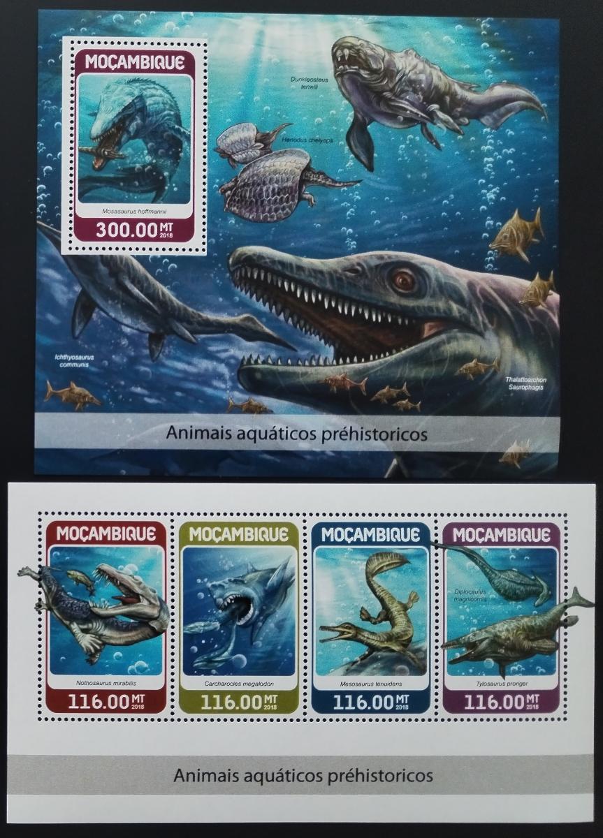 Mozambik 2018 Vodní dinosauři a ještěři pravěku