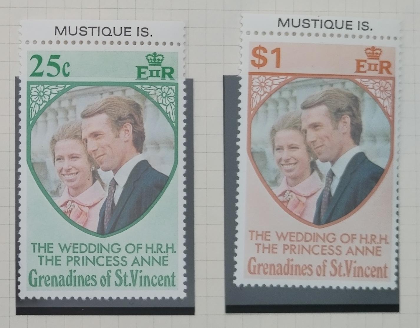Mustique (Grenadíny S.V.) 1973 Svatba princezny Anne