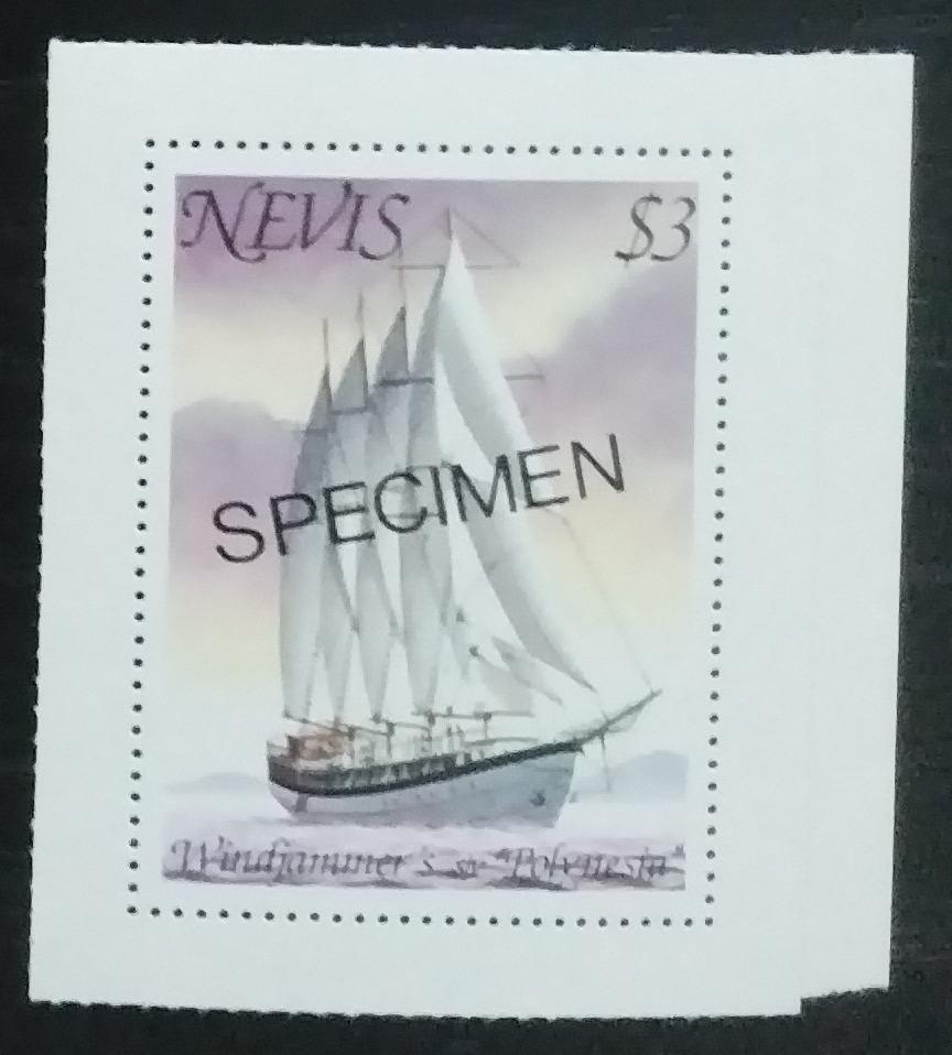 Nevis 1980 Lodě a plavidla, Plachetnice, Sólo hodnota v aršík SPECIMEN