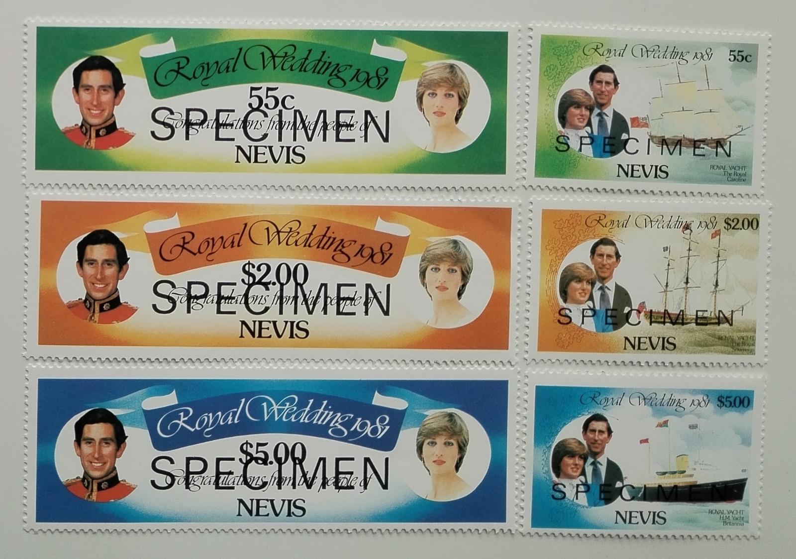 Nevis 1981 Svatba princezny Diany a krále Karla III. SPECIMEN