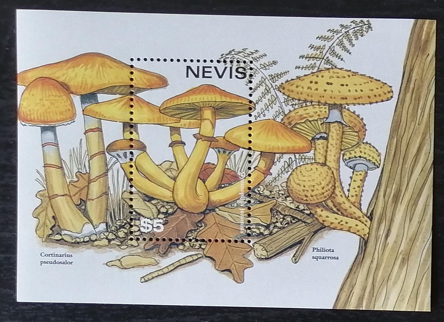 Nevis 1997 Bl.133 4,5€ Jedlé a jedovaté houby, Gymnopilus junonius