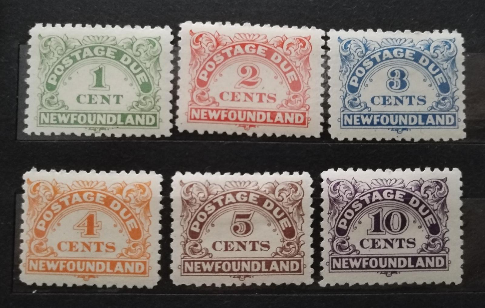 Newfoundland 1939 SGD1-D6 55£ Doplatní známky, 2+4c svěží