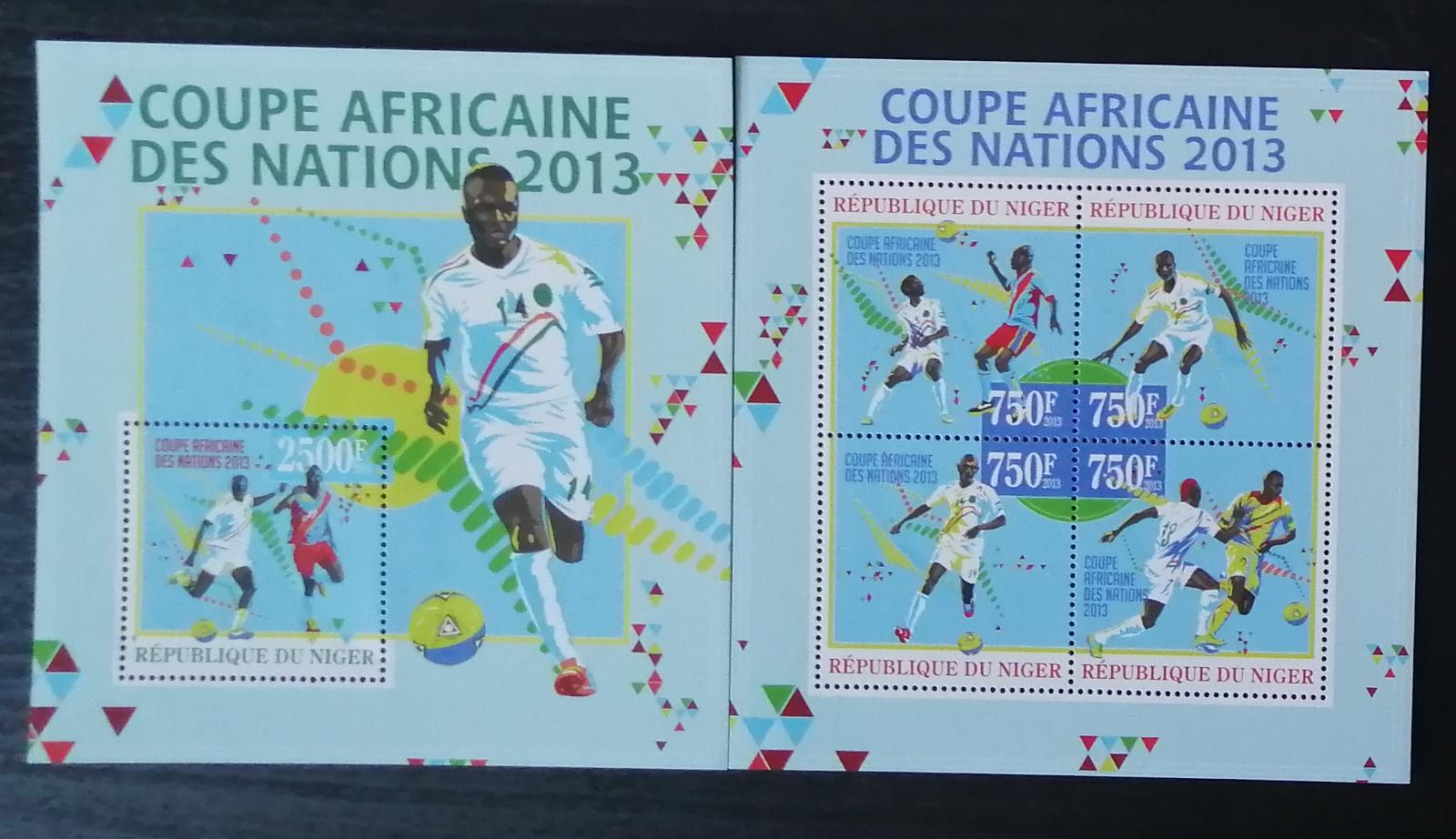 Niger 2013 Mi.2232-5+Bl.187 22€ Africký pohár ve fotbale, sport