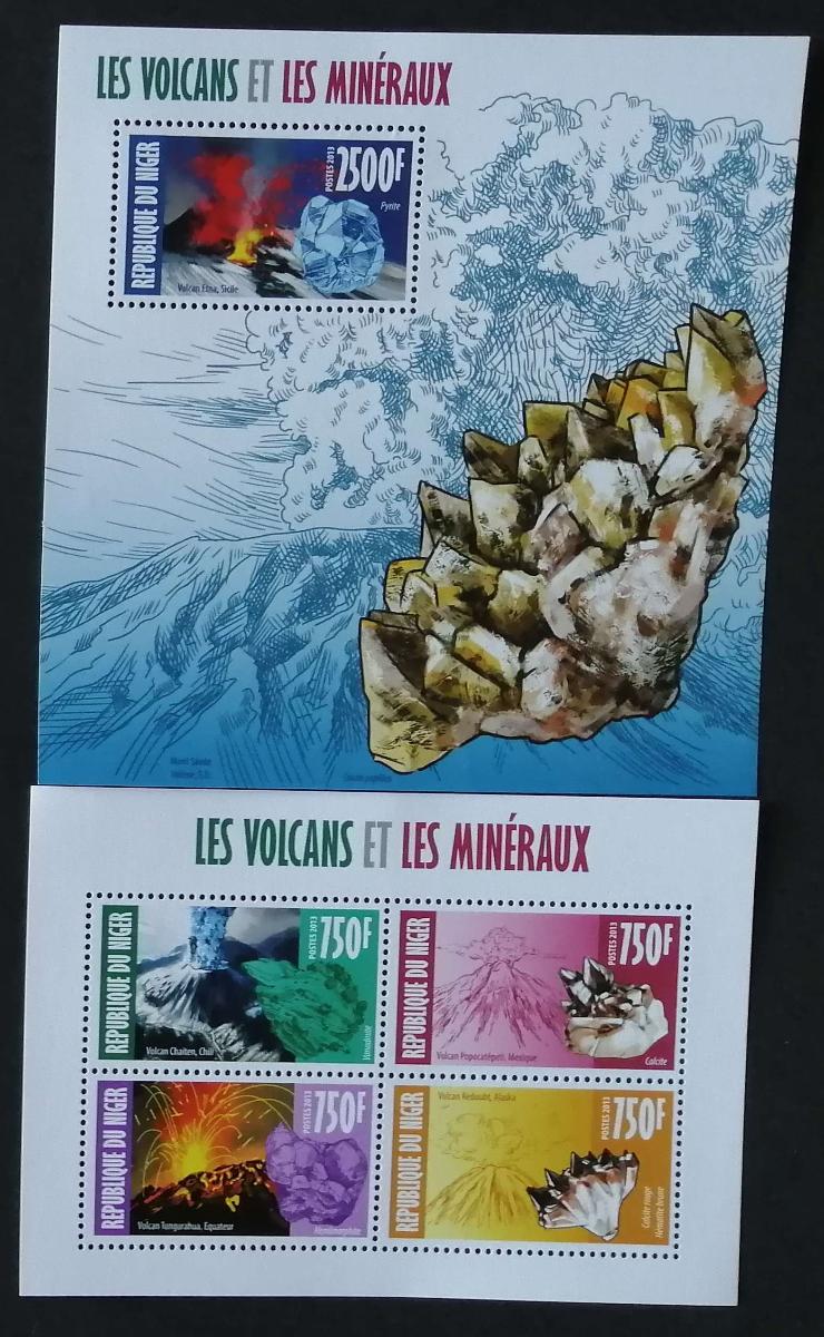 Niger 2013 Mi.2273-6+Bl.195 22€ Sopky a minerály, Popocatepetl