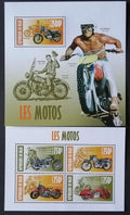 Niger 2013 Mi.2313-6+Bl.203 22€ Motorky a herci, Brando, Dean