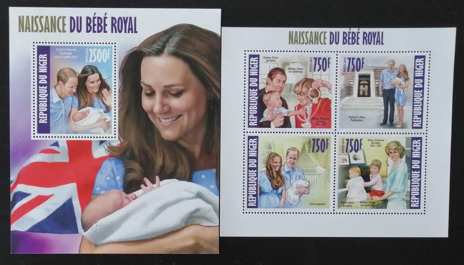 Niger 2013 Mi.2496-9+Bl.241 22€ Narození prince George, Diana a Kate