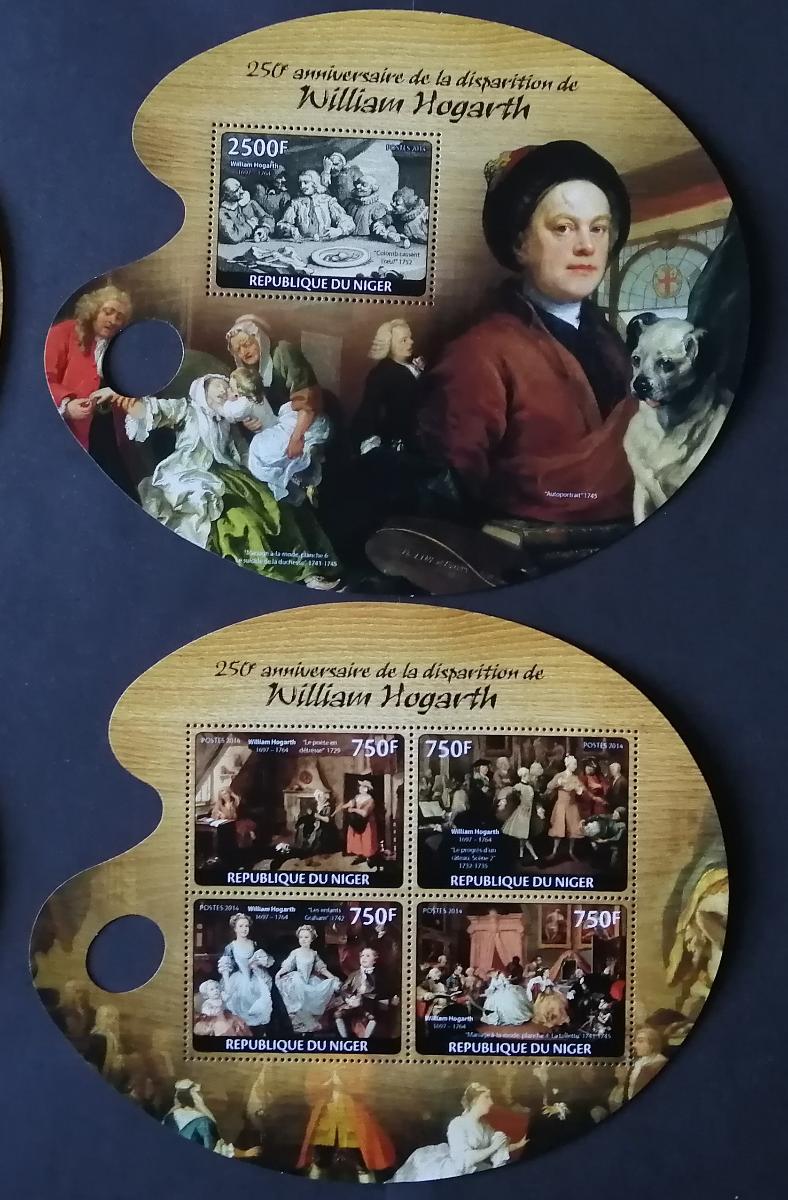 Niger 2014 Mi.2737-0+Bl.289 22€ Umění a obrazy William Hogarth