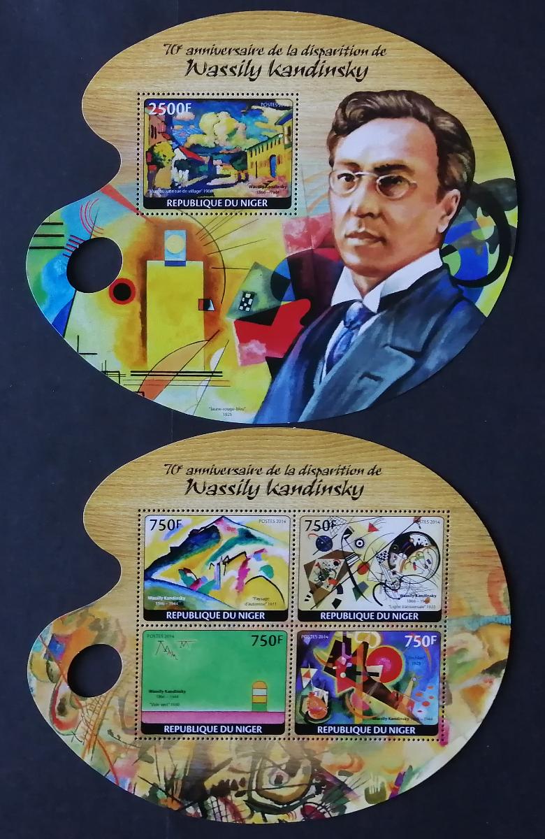 Niger 2014 Mi.2762-5+Bl.294 22€ Umění a obrazy V. Kandinsky