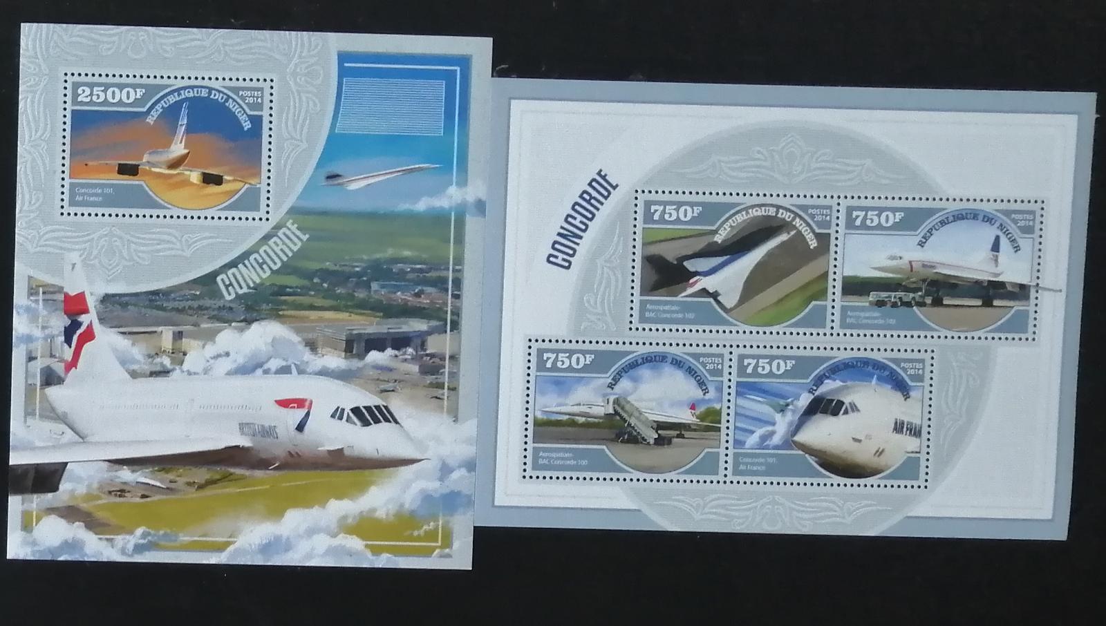 Niger 2014 Mi.3244-7+Bl.393 22€ Pocta letadla Concorde, doprava