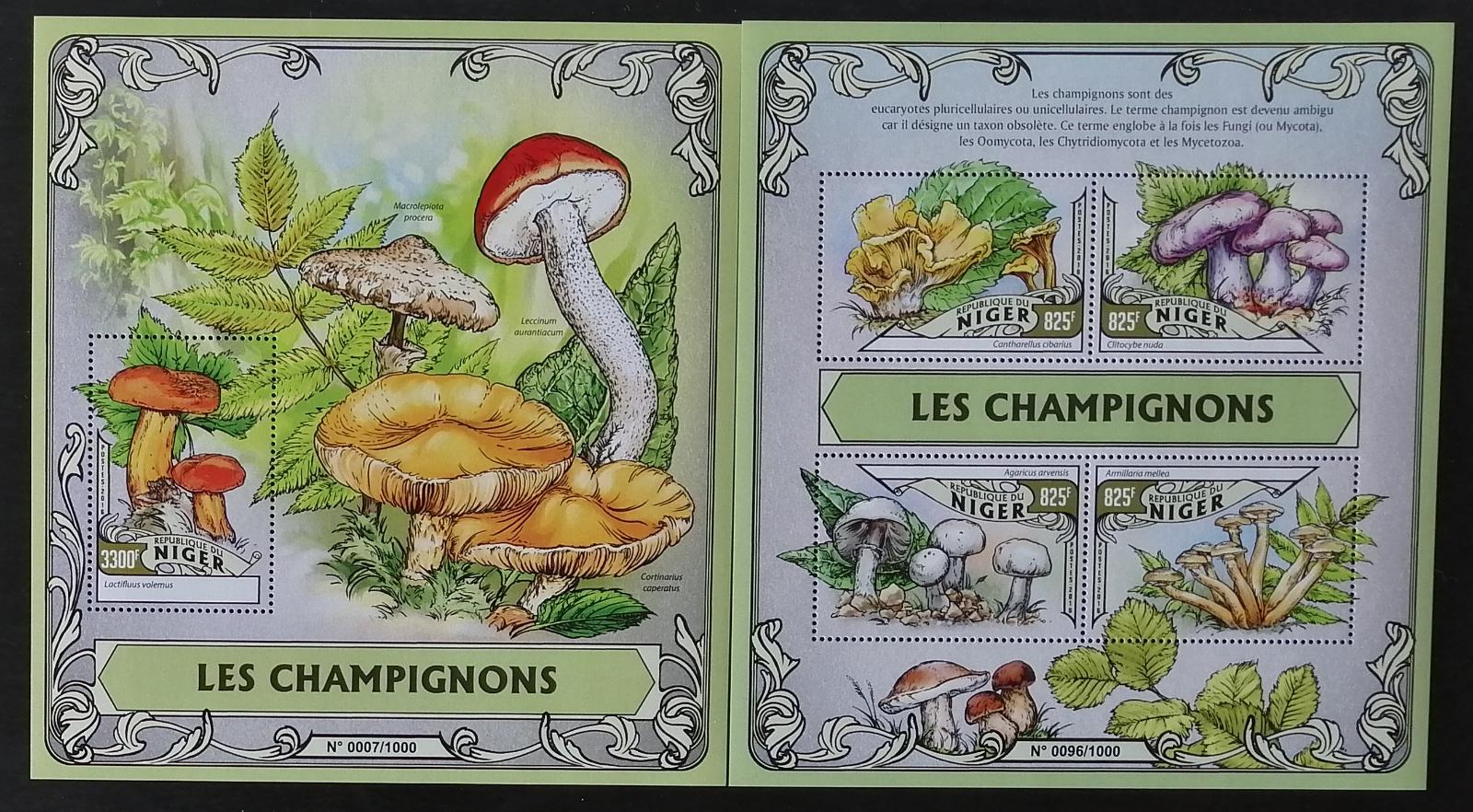 Niger 2016 Mi.3972-5+Bl.499 26€ Houby a flora lesů, mykologie