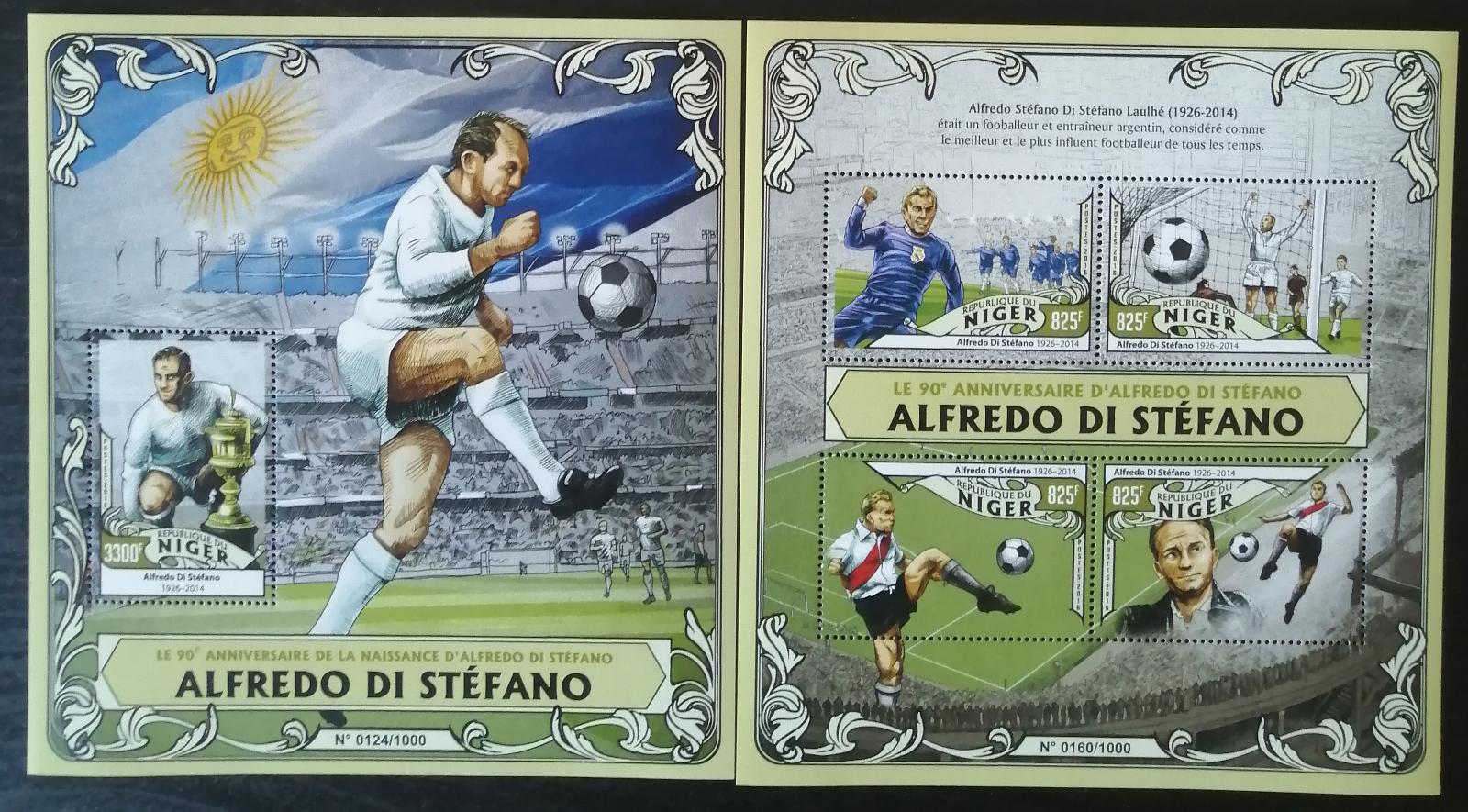Niger 2016 Mi.4017-0+Bl.508 26€ 90 let fotbalisty Stefana, sport