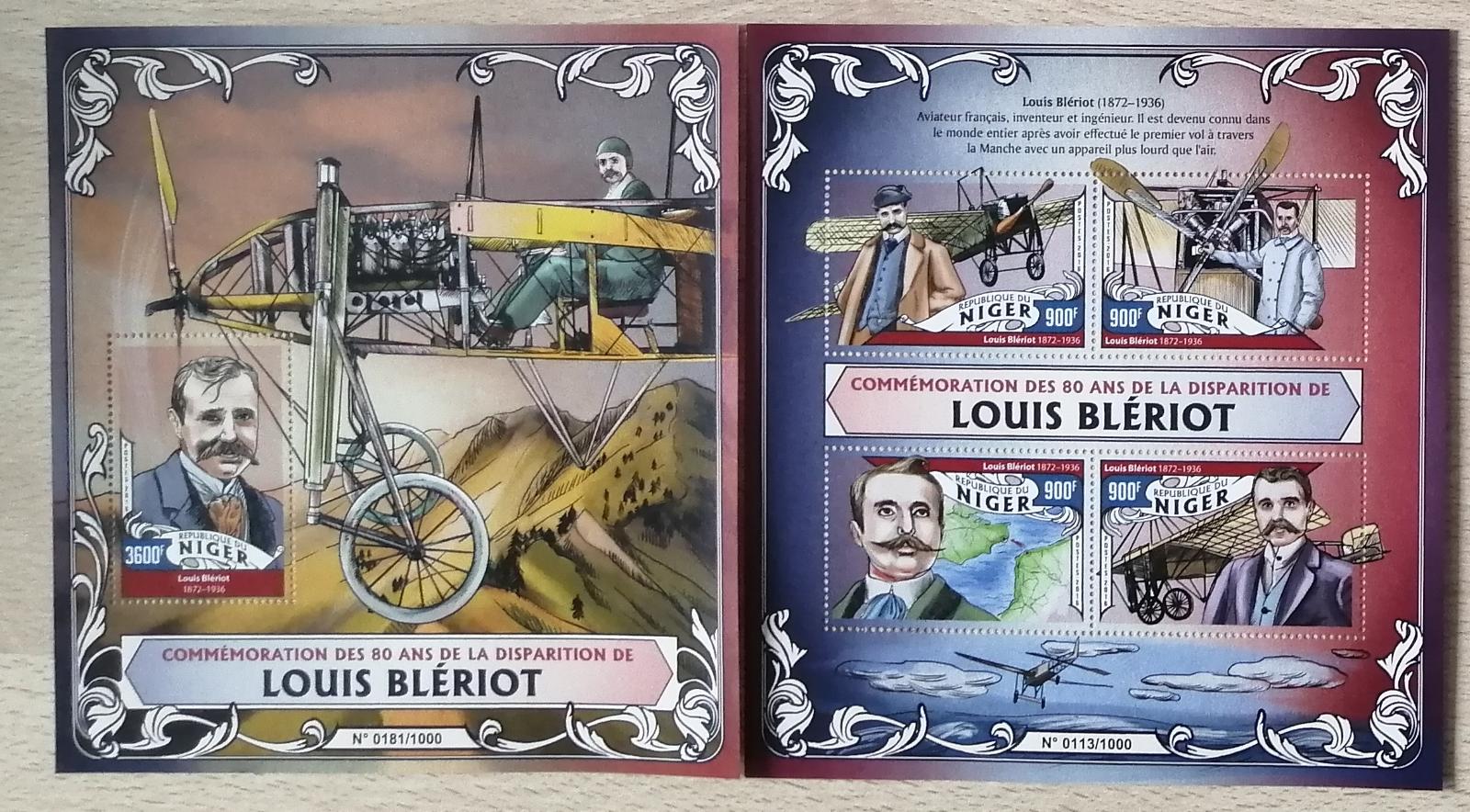 Niger 2016 Mi.4032-5+Bl.511 28€ 80 let smrti L. Bleriota, letadla