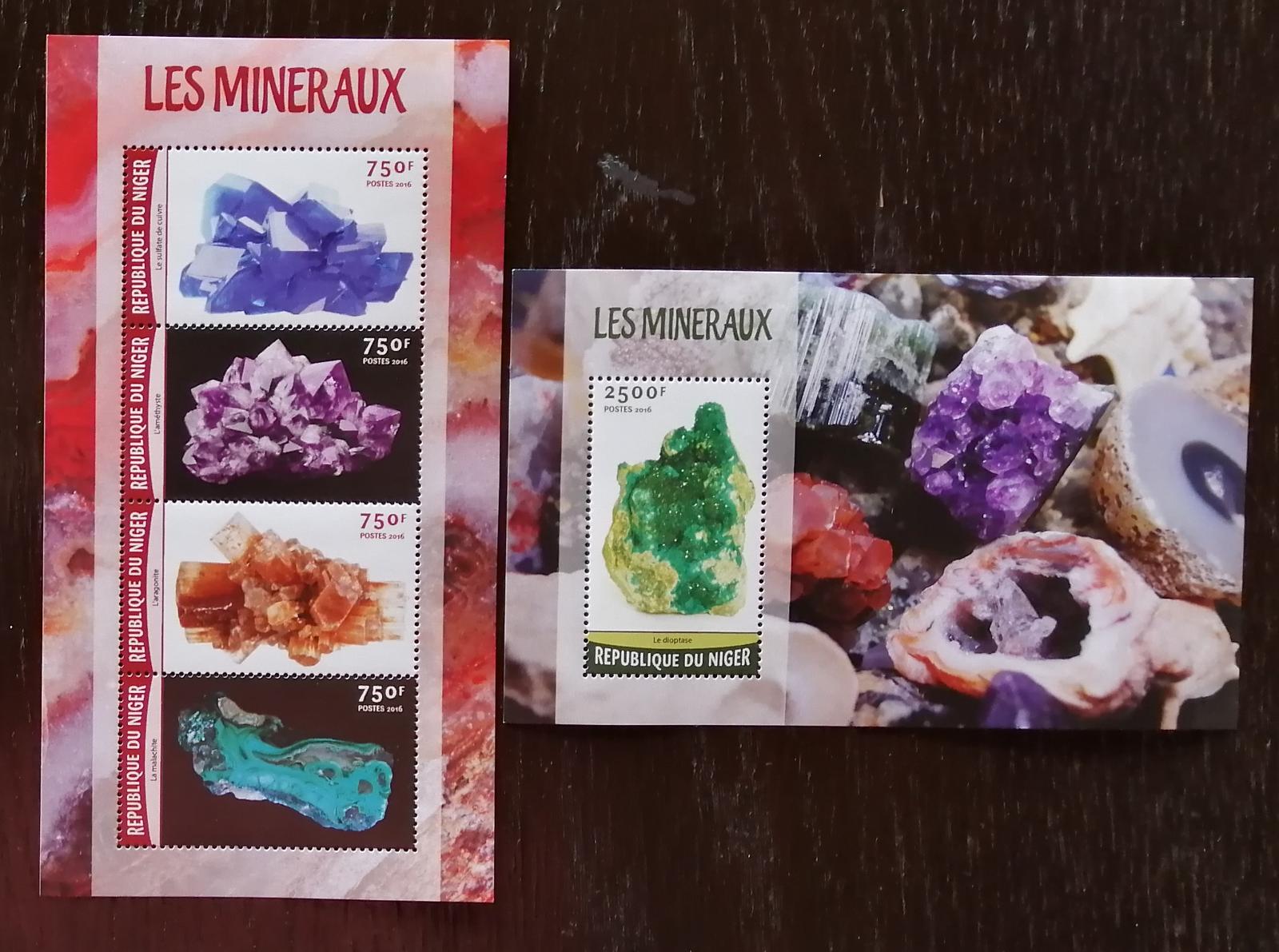 Niger 2016 Mi.4167-0+Bl.538 22€ Minerály a horniny Afriky