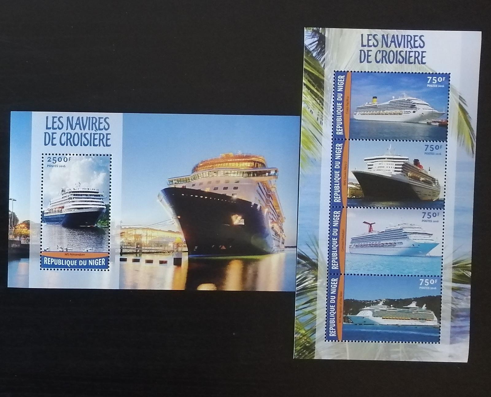 Niger 2016 Mi.4182-5+Bl.541 22€ Výletní parníky a lodě moří