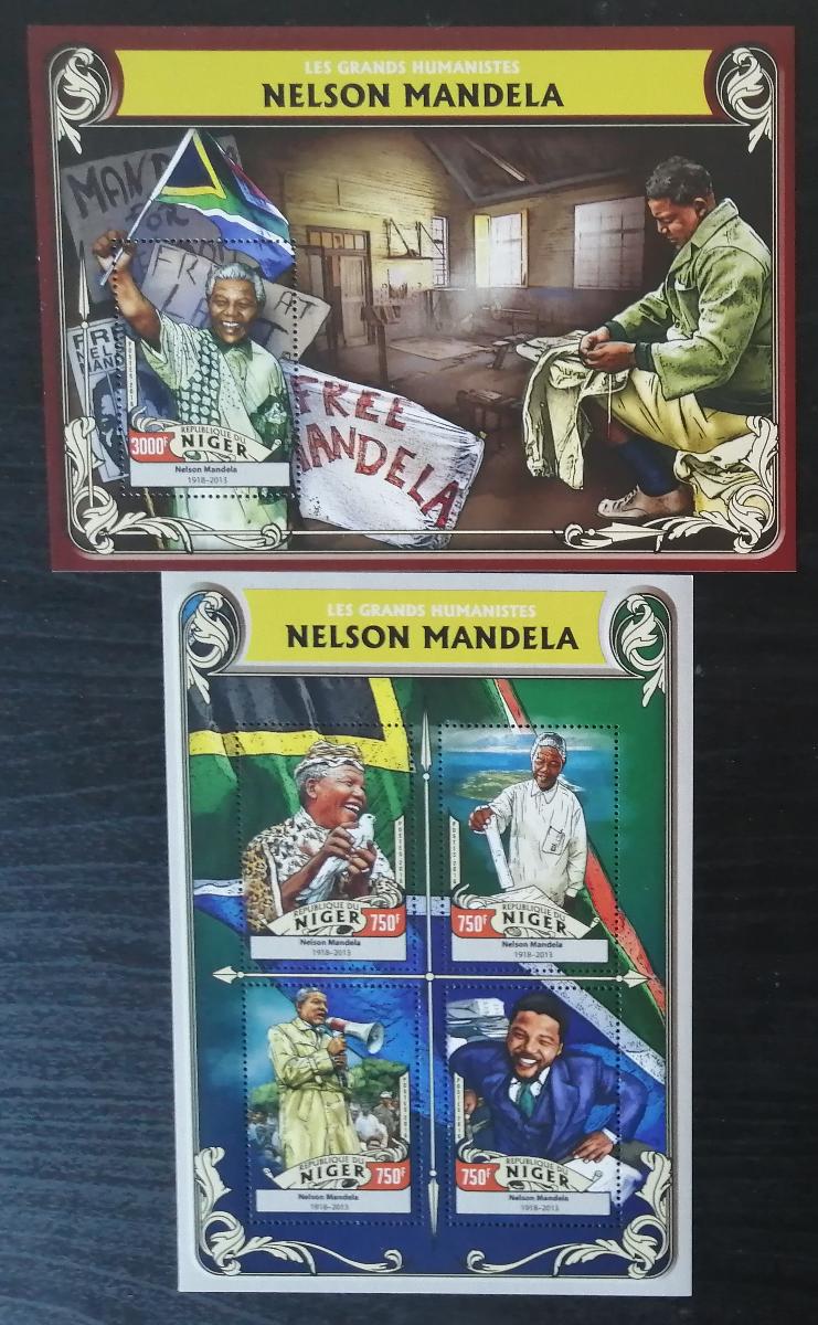 Niger 2016 Mi.4312-5+Bl.567 24€ Pocta Nelsonovi Mandelovi