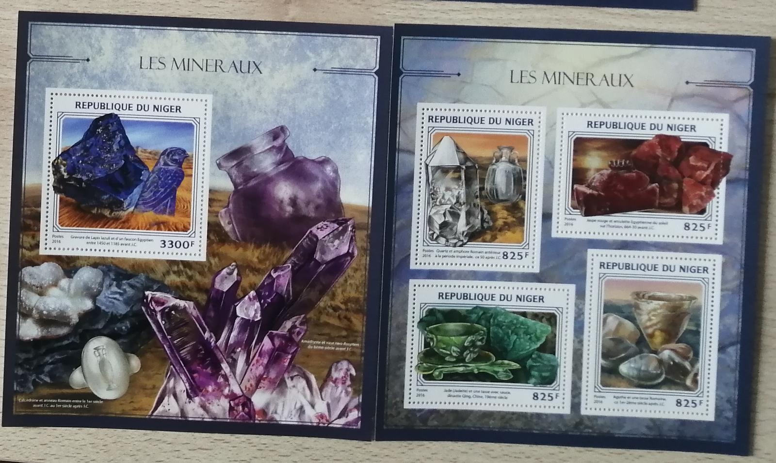 Niger 2016 Mi.4412-5+Bl.587 26€ Minerály a artefakty, nerosty