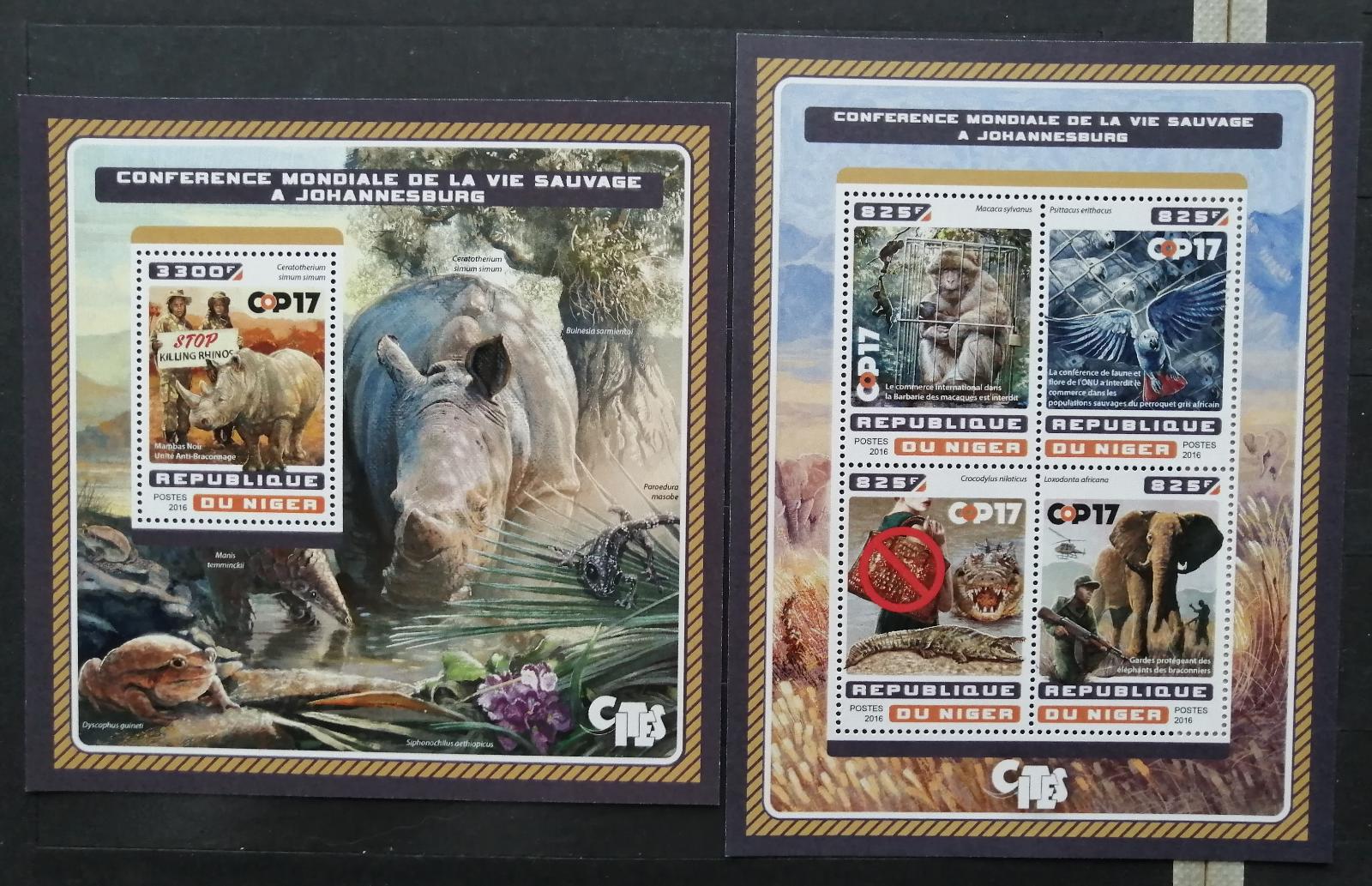 Niger 2016 Mi.4627-0+Bl.630 26€ - Enviromentální konference, fauna