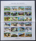 Niger 2016 VELKÝ TISKOVÝ ARCH: Fauna Afriky, Krokodýli, Hroši (ohyb)