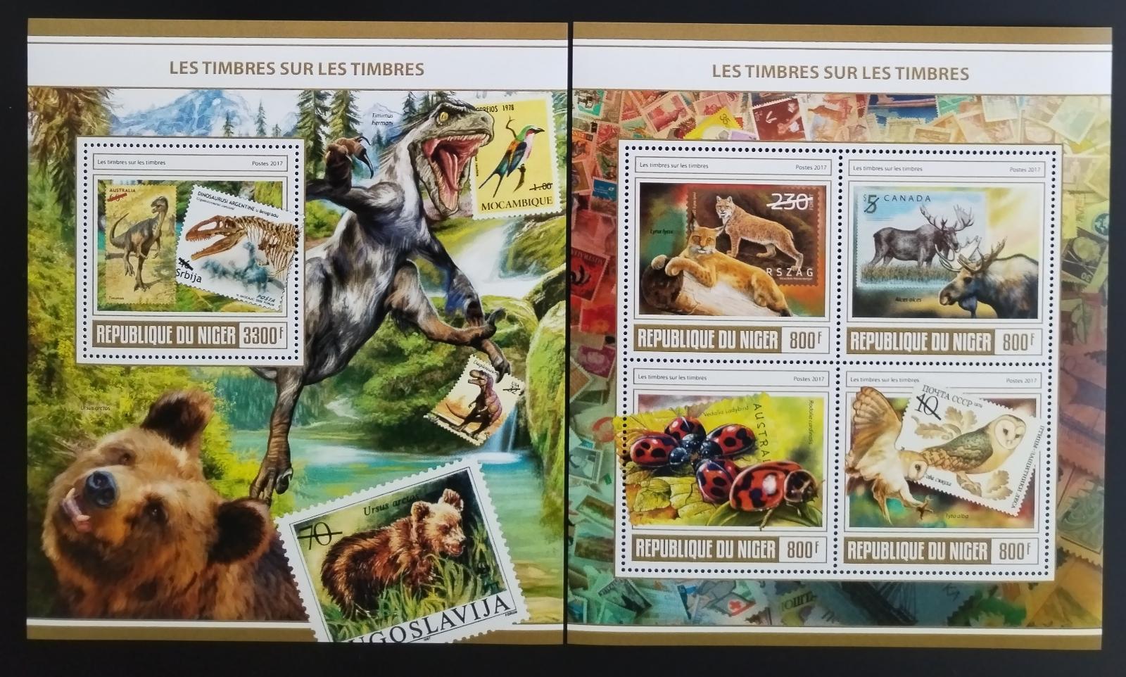 Niger 2017 Známky s dinosaury, Pravěk a fauna