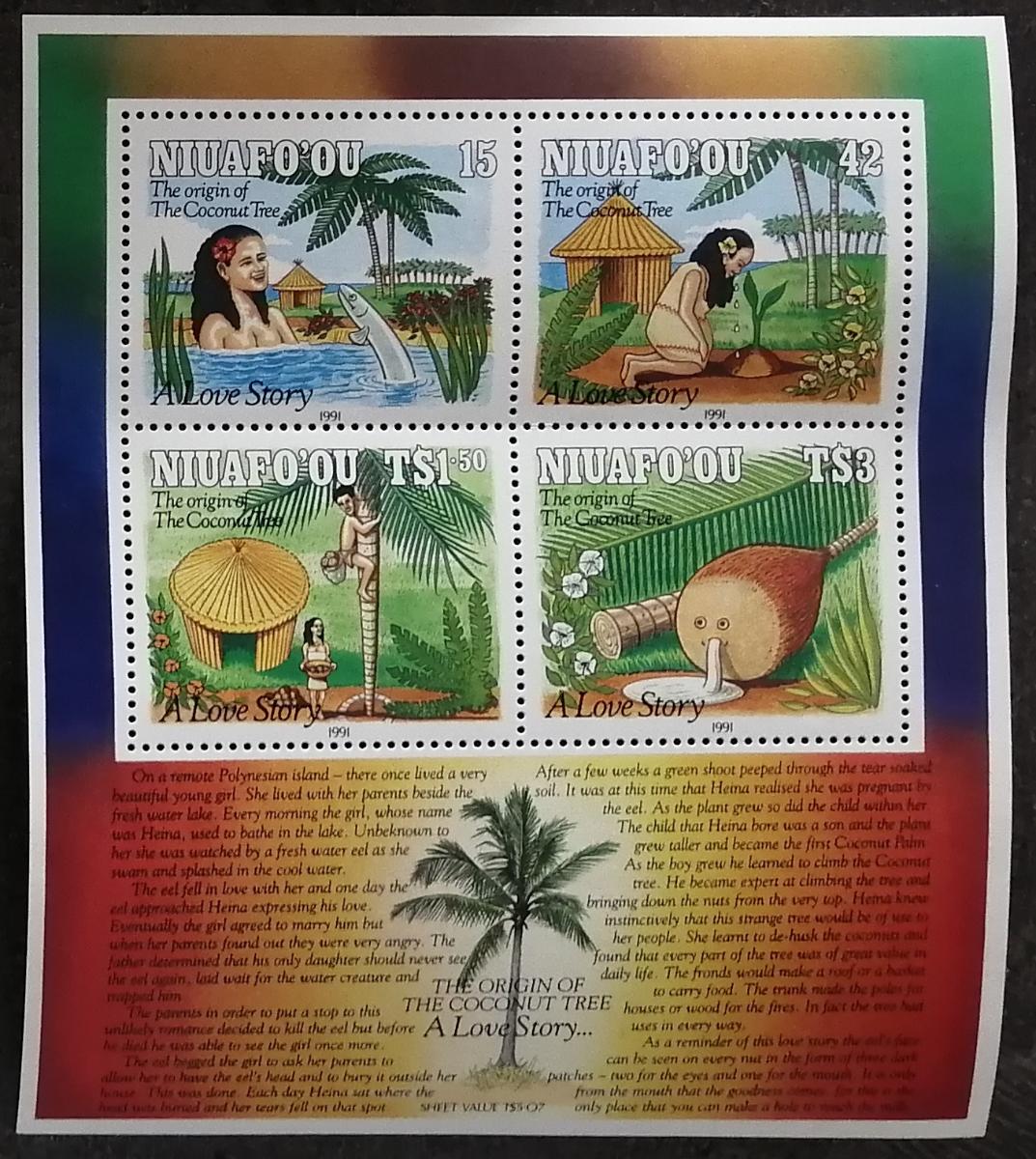 Niuafo´ou 1991 Bl.13 20€ Vánoce a ostrovní kultura, Příběh lásky