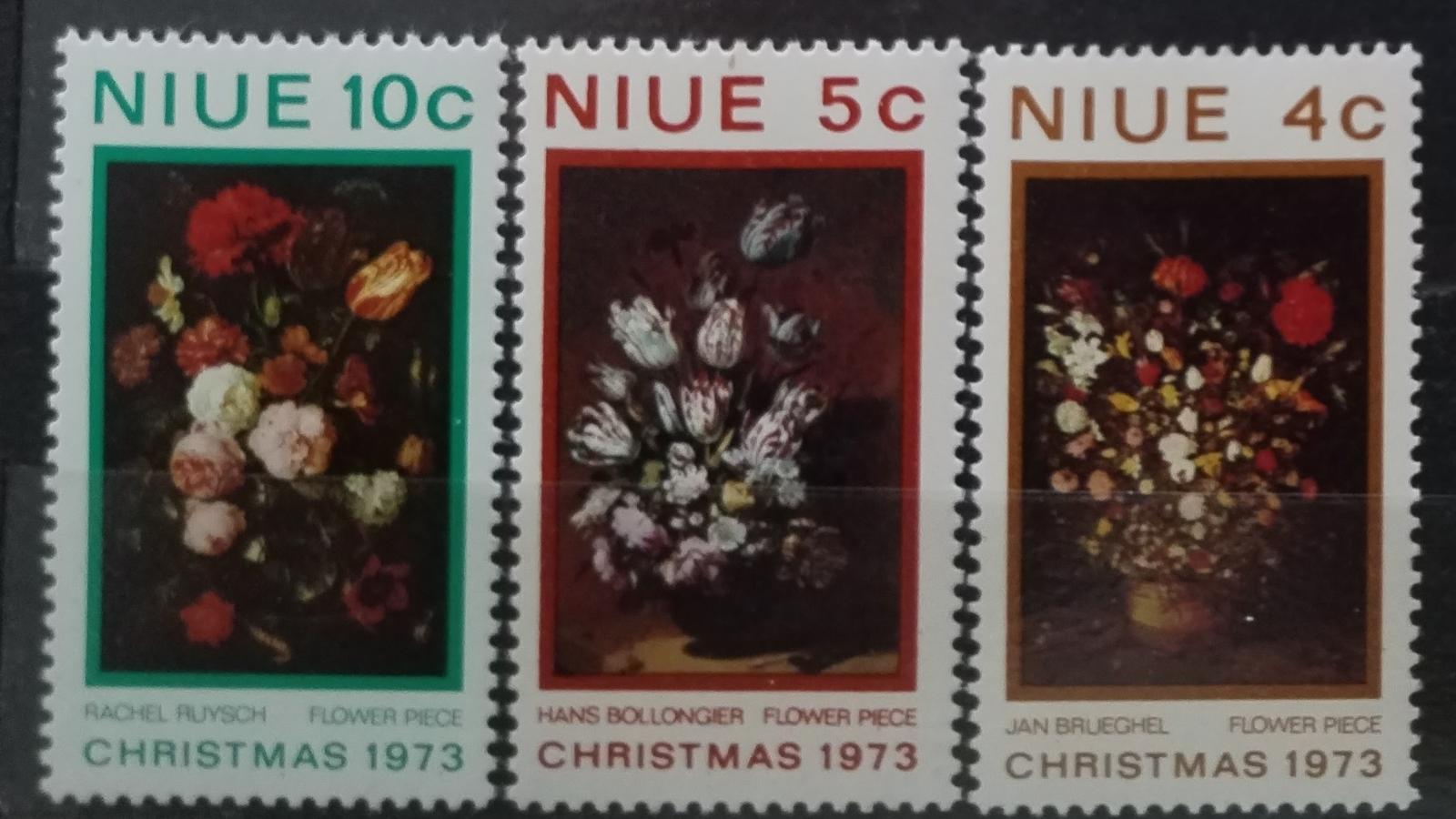 Niue 1973 Vánoce a květiny v umění