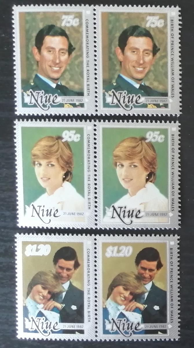 Niue 1982 25€ Narození prince Williama v párech