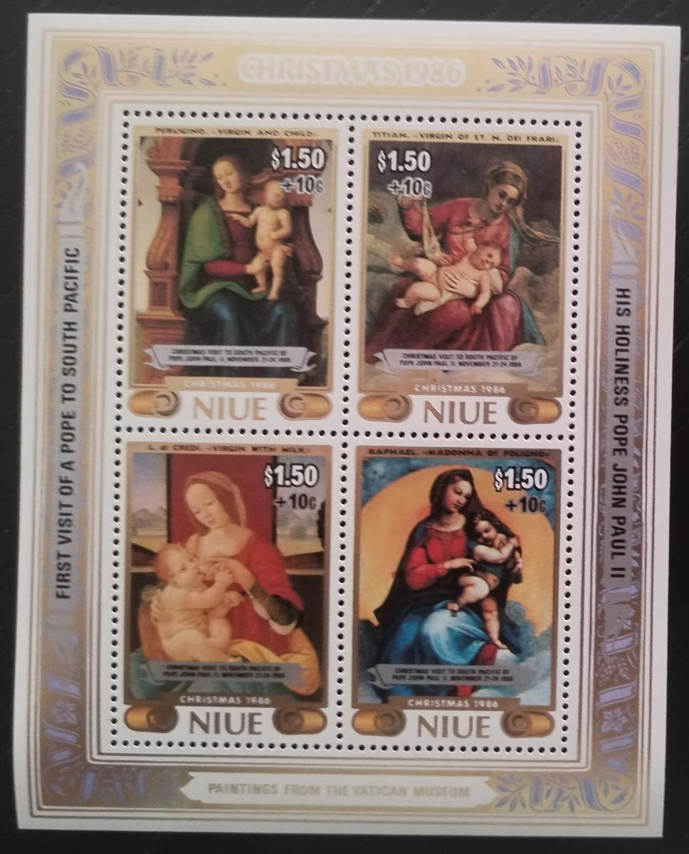 Niue 1986 Vánoce a návštěva papeže v Pacifiku