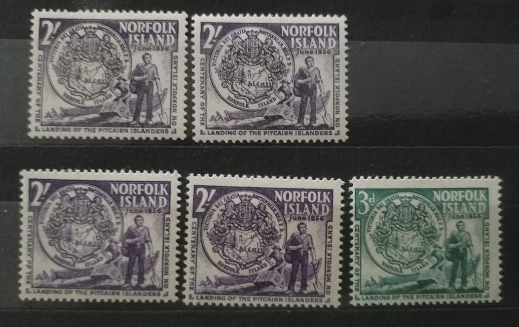 Ostrov Norfolk 1958 Výročí + všechny typy (horní řada MH)