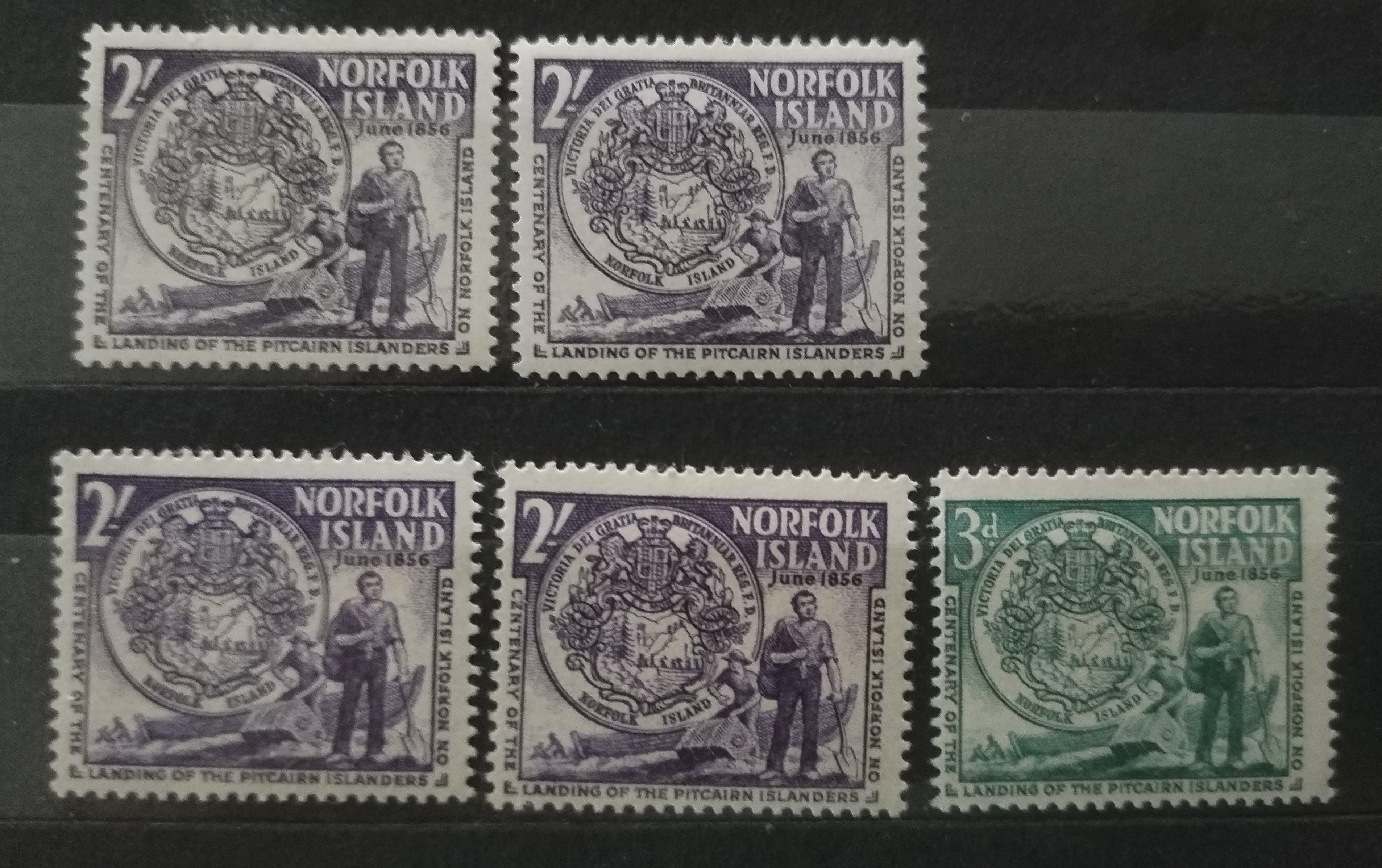 Ostrov Norfolk 1958 Výročí + všechny typy (horní řada MH)