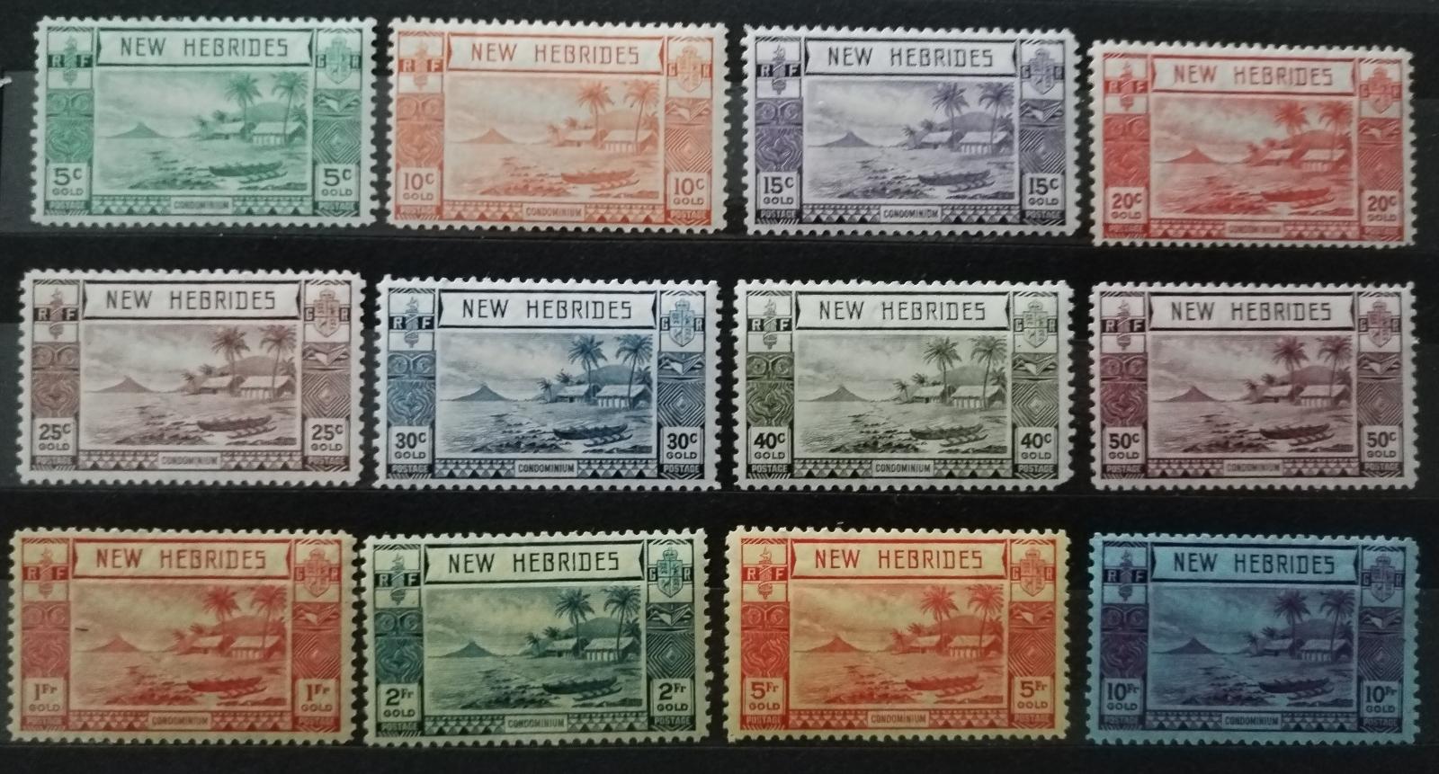 Nové Hebridy 1939 SG52-63 325£ Definitiva ostrovního kondominia, popis