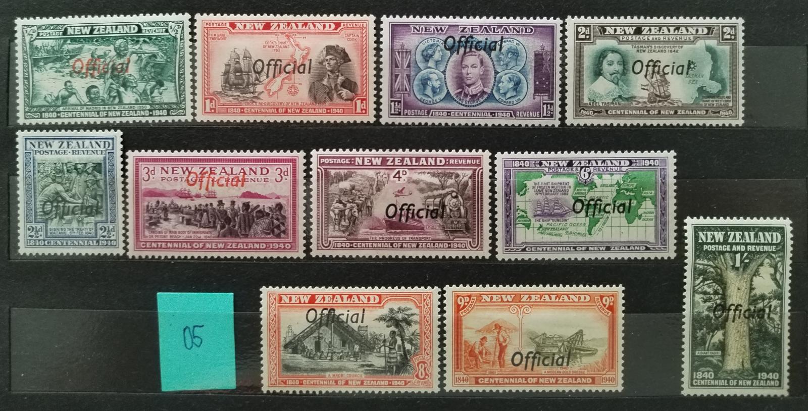 Nový Zéland 1940 190£ Úřední přetisky ke století kolonie