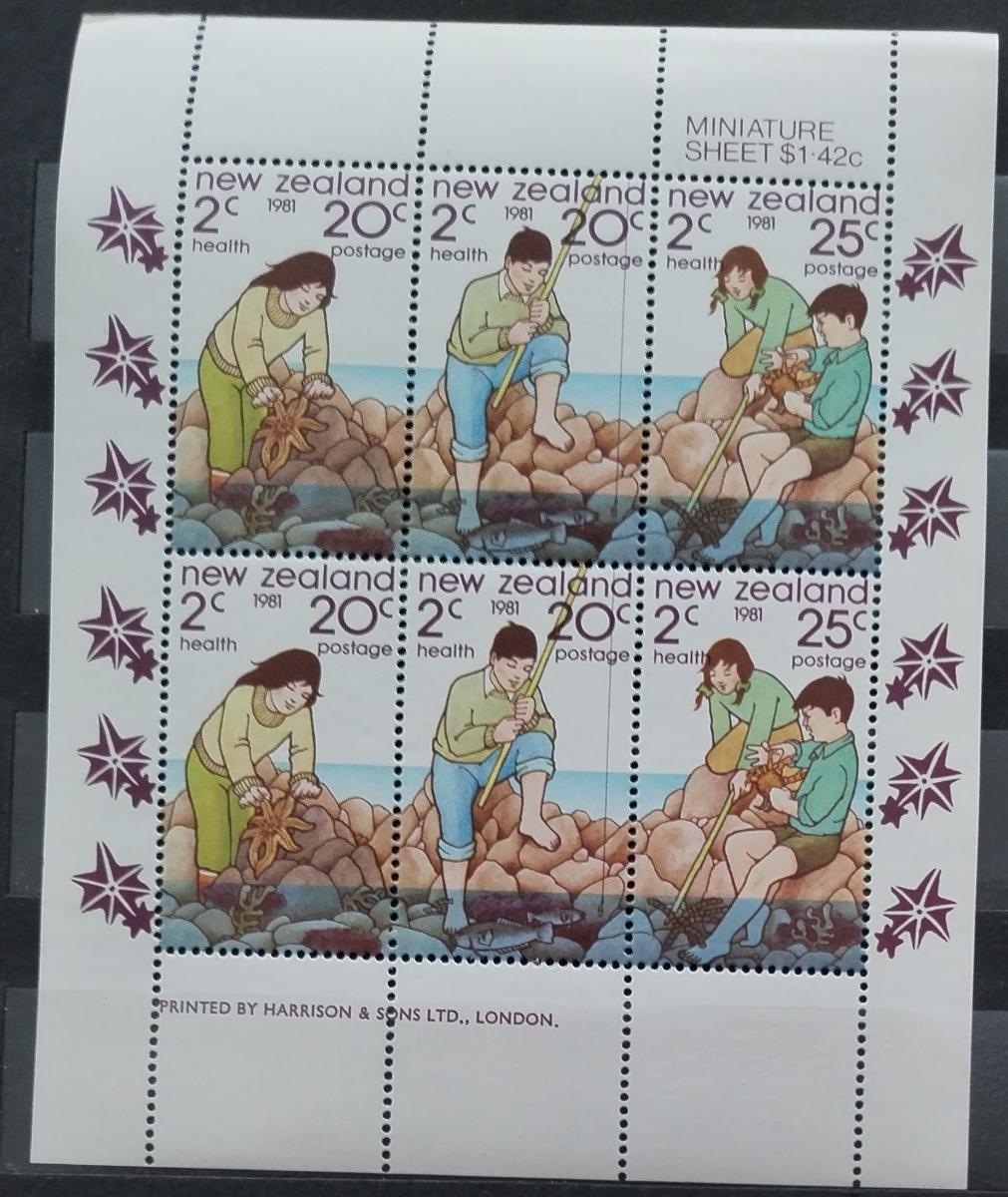 Nový Zéland 1981 Health Stamps, děti a mořská fauna