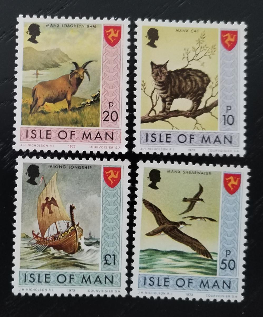 Ostrov Man 1973 Nejvyšší hodnoty definitivy - lodě, kočky a flora