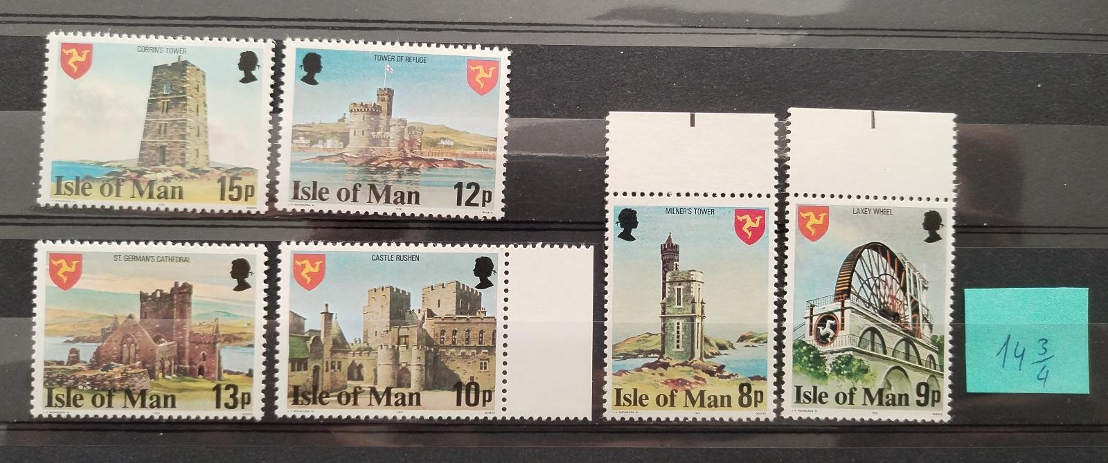 Ostrov Man 1978 Definitiva budov varianta perf. 14,75 - výběr nekompl.