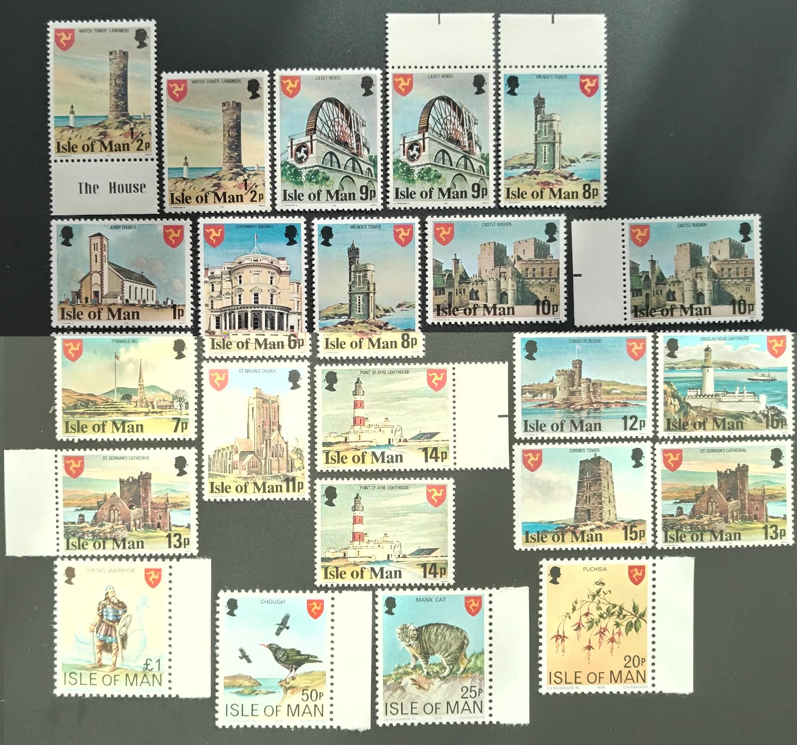 Ostrov Man 1978 Definitiva ostrova + pár variant perforace
