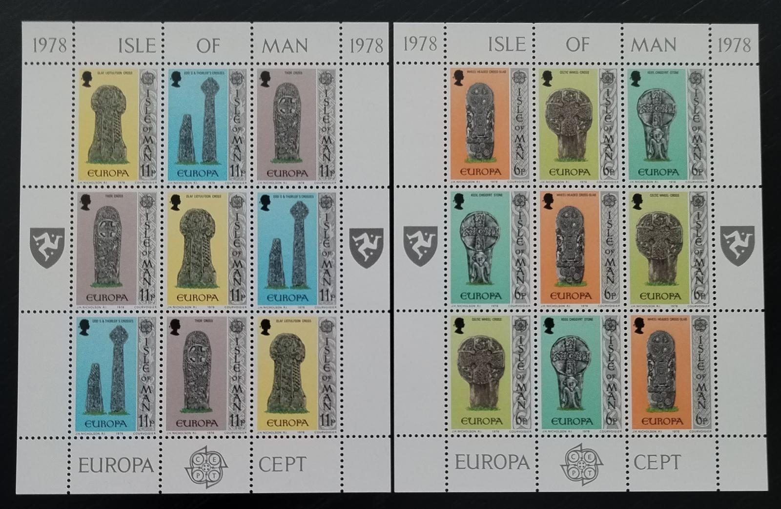 Ostrov Man 1978 EUROPA - keltské kříže a artefakty