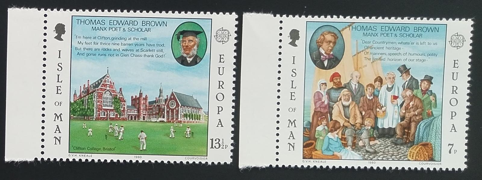 Ostrov Man 1980 EUROPA - básníci a osobnosti ostrova (popis)