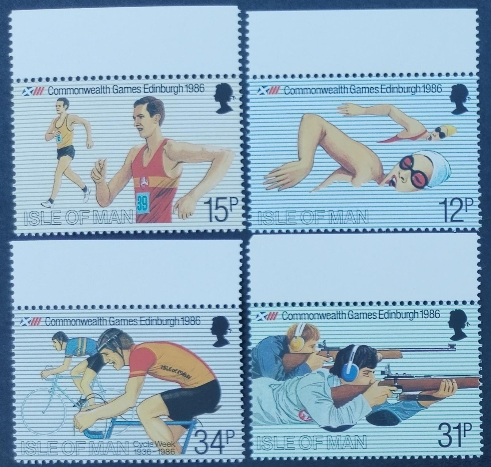 Ostrov Man 1986 4€ Commonwealth hry, sport (popis)
