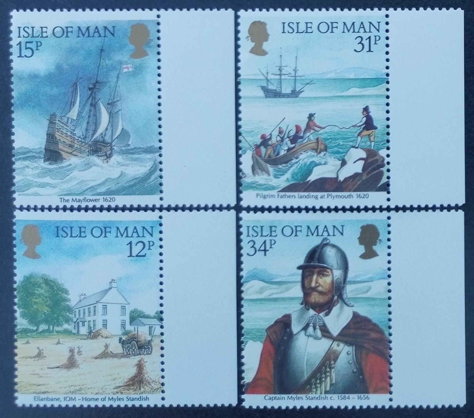 Ostrov Man 1986 5,5€ Poutníci a lodě Mayflower, Kolonizace