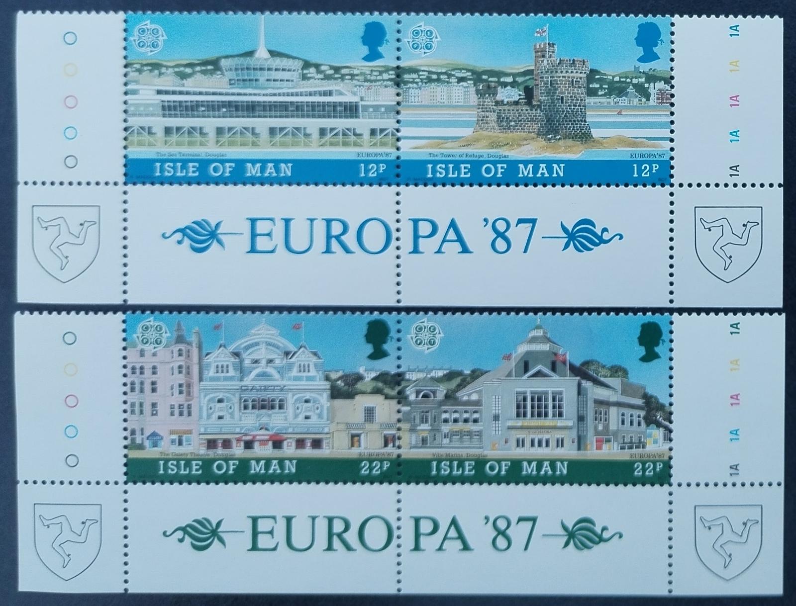 Ostrov Man 1987 4€ Ostrovní panoramata a EUROPA (popis)