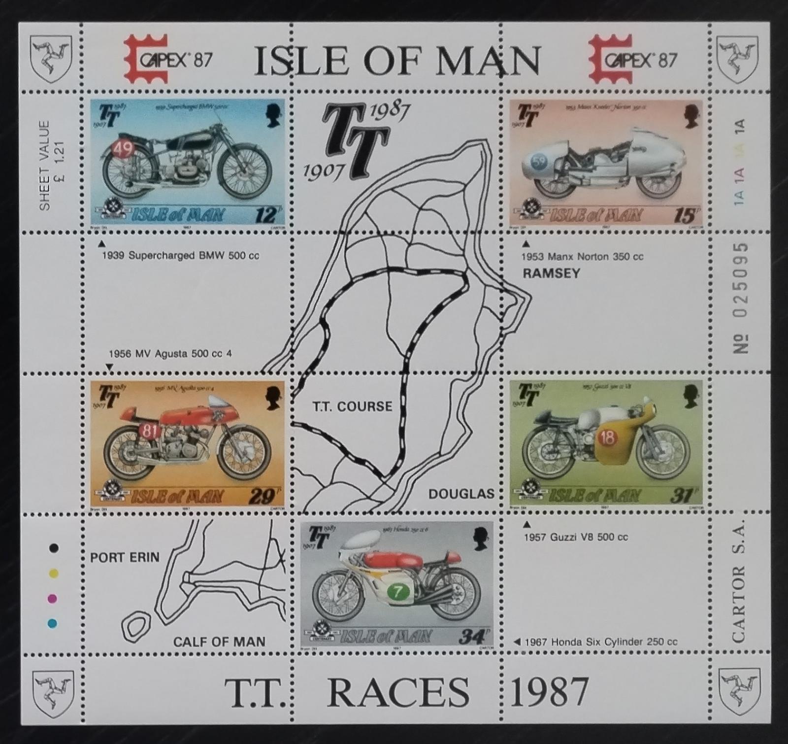 Ostrov Man 1987 7€ Motorky a motocykly