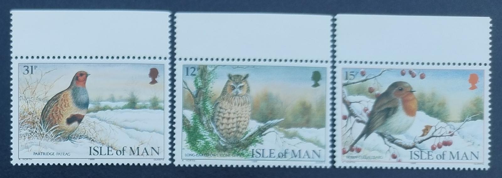 Ostrov Man 1988 4€ Ostrovní zimní ptáci, Sovy (popis)