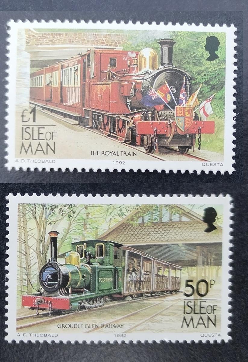 Ostrov Man 1992 18€ Dotisky definitivy parních vlaků - IMPRINT roku
