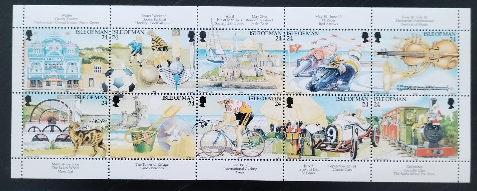 Ostrov Man 1994 9€ Ostrovní turismus, Sport a vlaky, Lodě a motorky