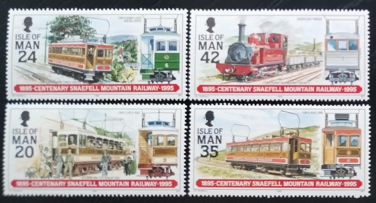 Ostrov Man 1995 5€ Vlaky a horská železnice