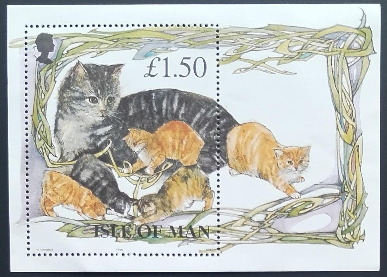 Ostrov Man 1996 5,5€ Kočky a jejich druhy, Domácí fauna