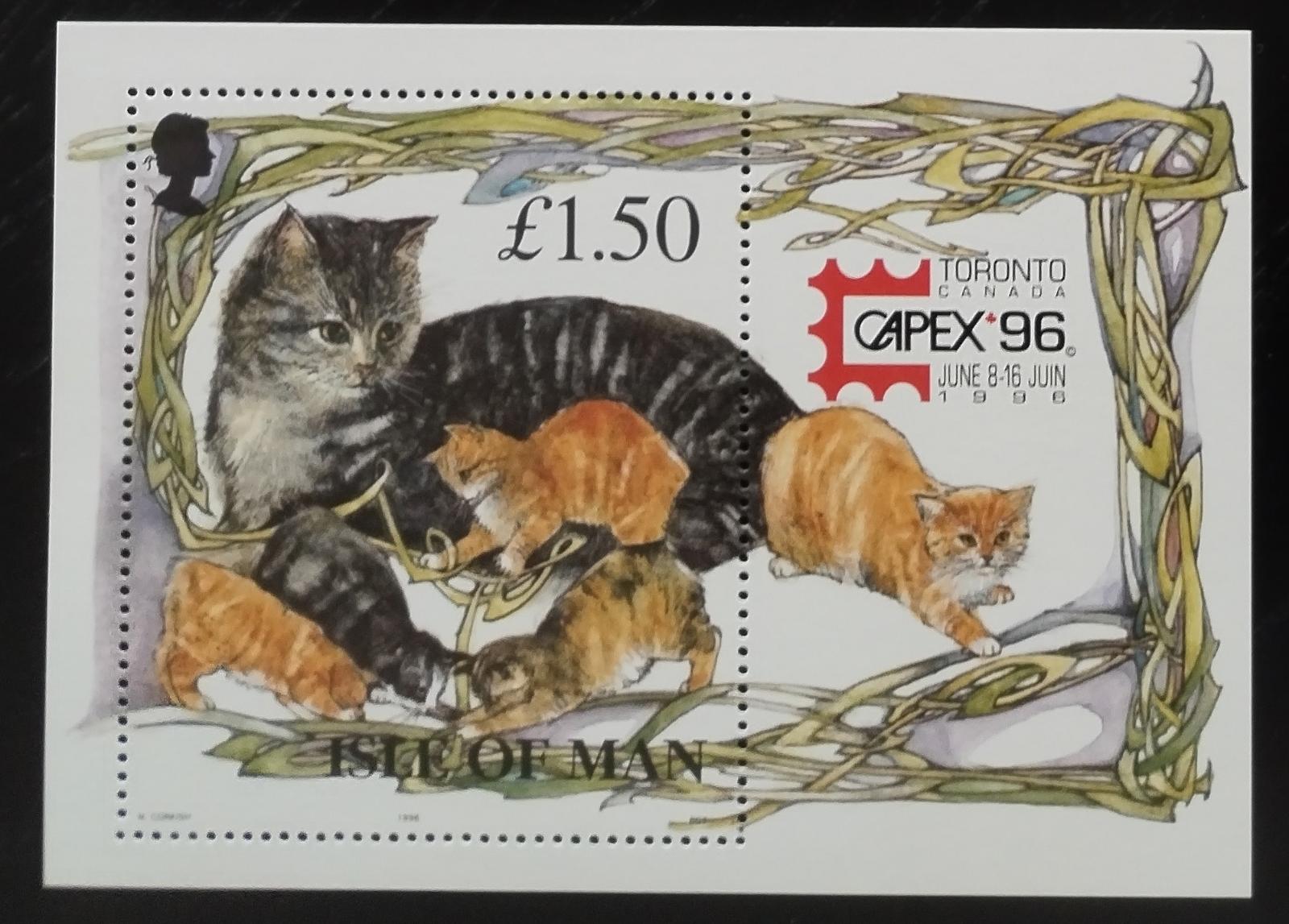 Ostrov Man 1996 Bl.25I. 12€ Kočky a výstava CAPEX