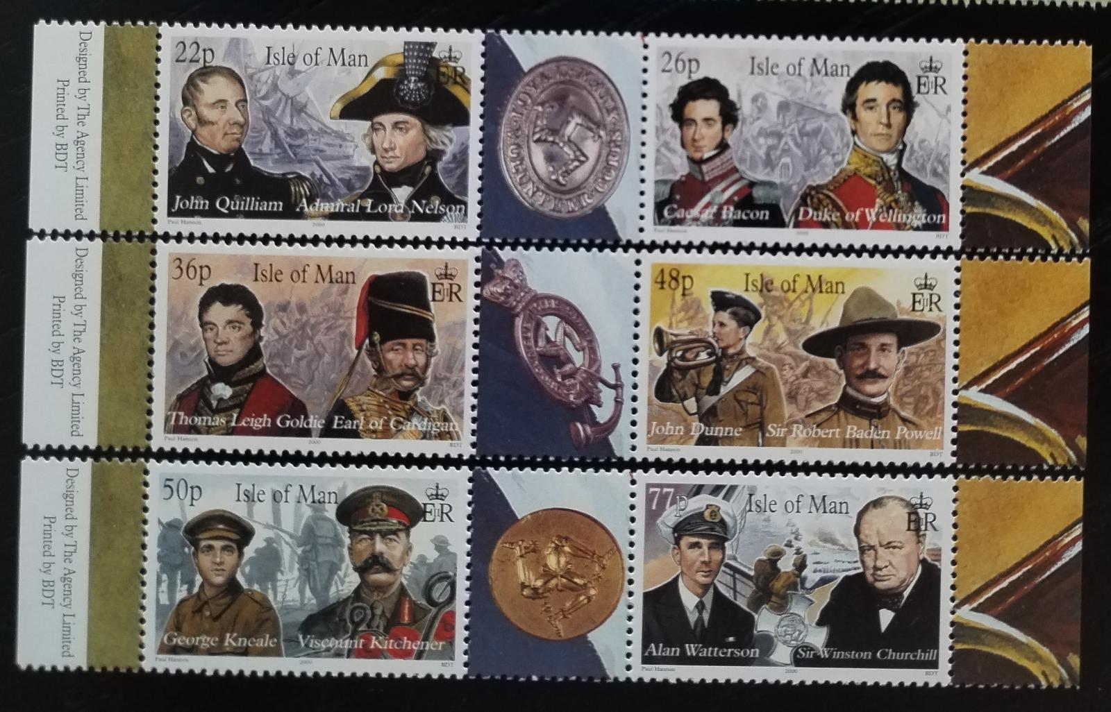 Ostrov Man 2000 9€ Výročí konce války, Churchill a generálové historie