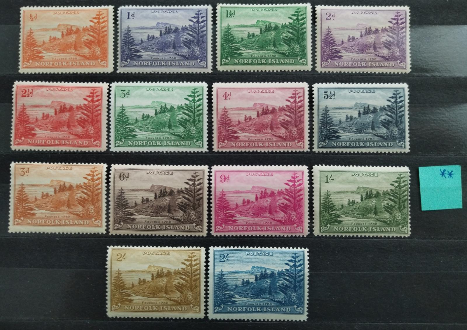 Ostrov Norfolk 1947-9 35£ První definitiva ostrova
